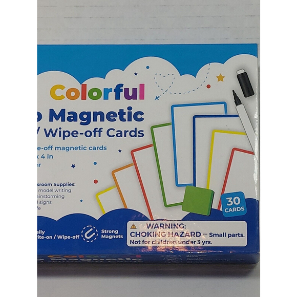 30 Jumbo Magnetic Write-on Wipe-off Cards 6 x 4in Dry Erase Labels Marker Eraser - Picture 3 of 7
